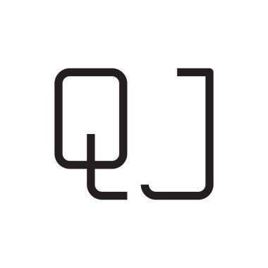qj ilk harf vektör logo simgesi