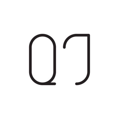 qj ilk harf vektör logo simgesi