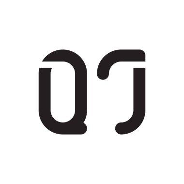 qj ilk harf vektör logo simgesi