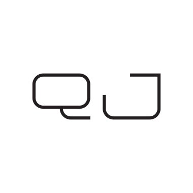 qj ilk harf vektör logo simgesi