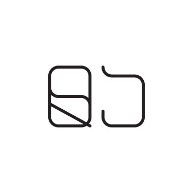 qj ilk harf vektör logo simgesi