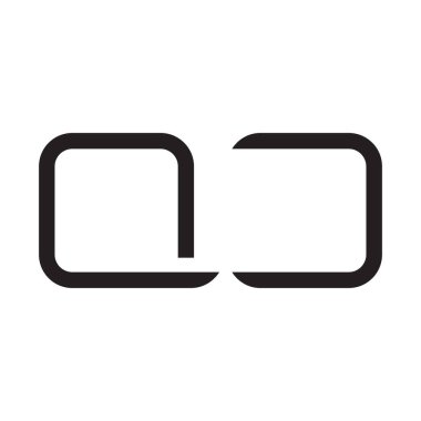 qj ilk harf vektör logo simgesi