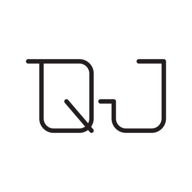 qj ilk harf vektör logo simgesi