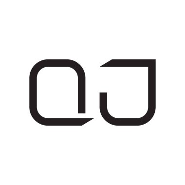 qj ilk harf vektör logo simgesi