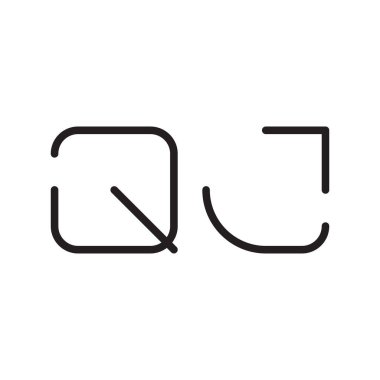 qj ilk harf vektör logo simgesi