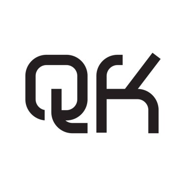 qk ilk harf vektör logo simgesi