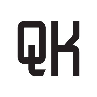 qk ilk harf vektör logo simgesi