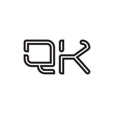 qk ilk harf vektör logo simgesi
