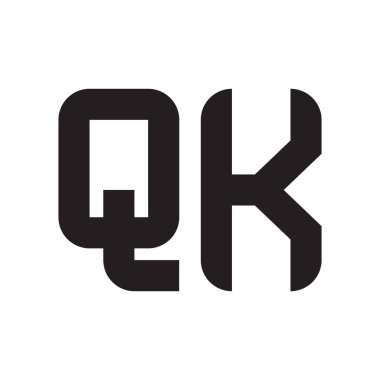qk ilk harf vektör logo simgesi