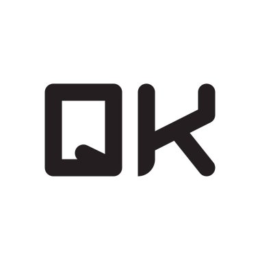 qk ilk harf vektör logo simgesi