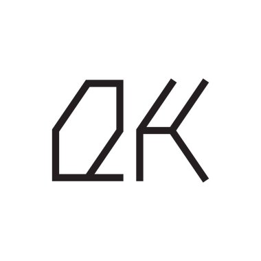 qk ilk harf vektör logo simgesi