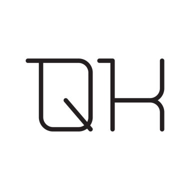 qk ilk harf vektör logo simgesi