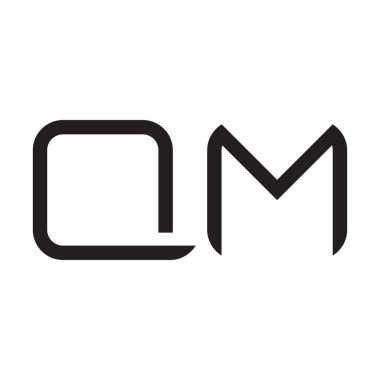 qm ilk harf vektör logo simgesi