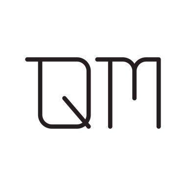 qm ilk harf vektör logo simgesi