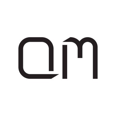 qm ilk harf vektör logo simgesi