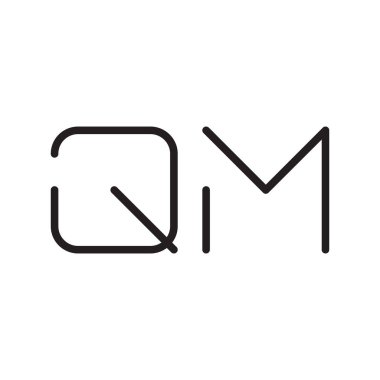 qm ilk harf vektör logo simgesi