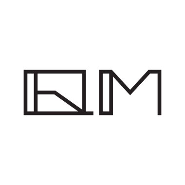 qm ilk harf vektör logo simgesi