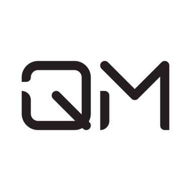 qm ilk harf vektör logo simgesi