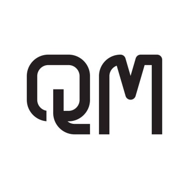 qm ilk harf vektör logo simgesi