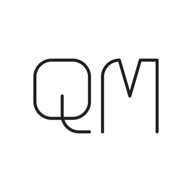 qm ilk harf vektör logo simgesi