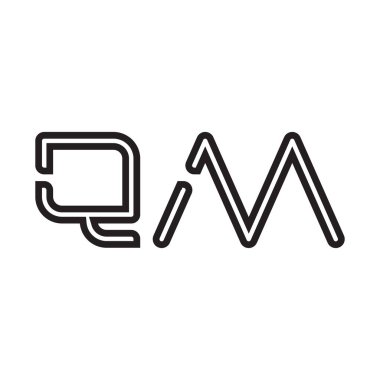 qm ilk harf vektör logo simgesi