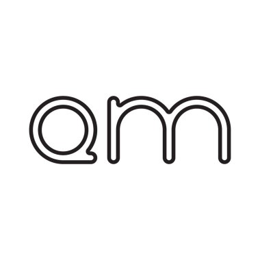 qm ilk harf vektör logo simgesi