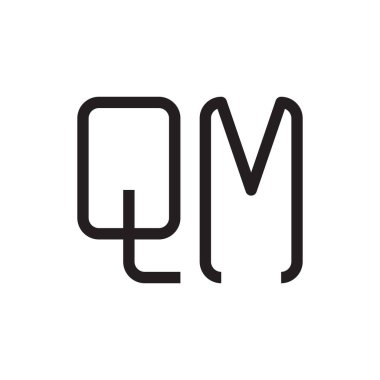 qm ilk harf vektör logo simgesi