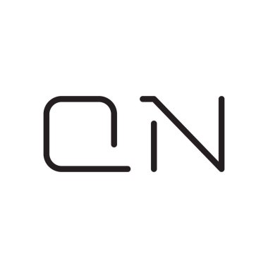 qn ilk harf vektör logo simgesi