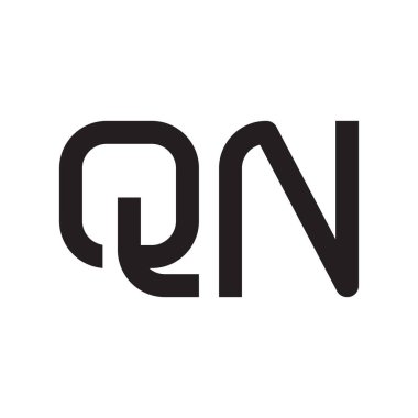 qn ilk harf vektör logo simgesi