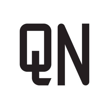 qn ilk harf vektör logo simgesi