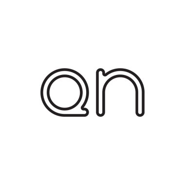 qn ilk harf vektör logo simgesi