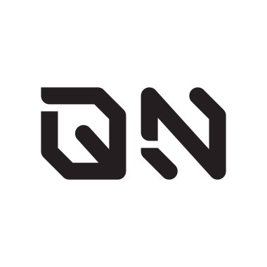 qn ilk harf vektör logo simgesi