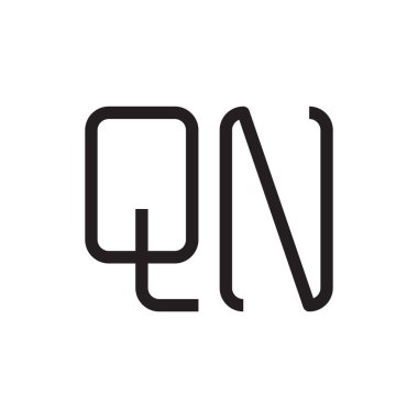 qn ilk harf vektör logo simgesi