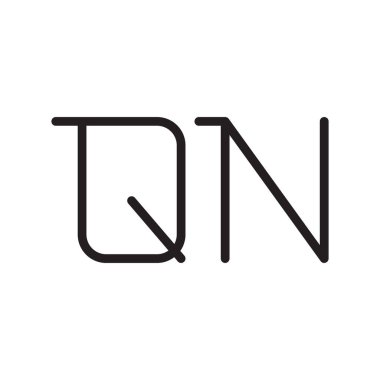 qn ilk harf vektör logo simgesi