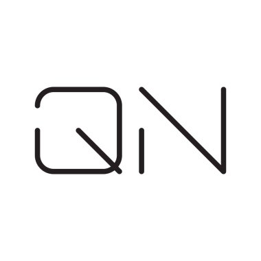 qn ilk harf vektör logo simgesi
