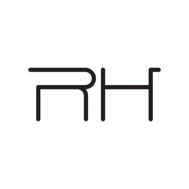 rh ilk harf vektör logo simgesi