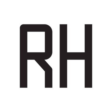 rh ilk harf vektör logo simgesi