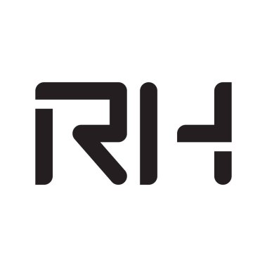 rh ilk harf vektör logo simgesi