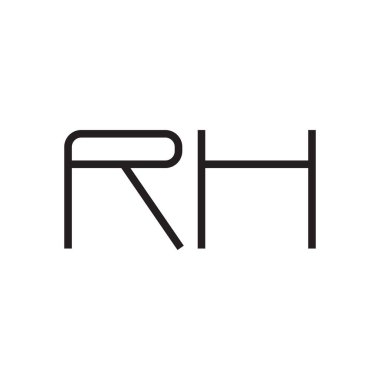 rh ilk harf vektör logo simgesi
