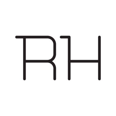 rh ilk harf vektör logo simgesi