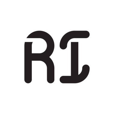 ri ilk harf vektör logo simgesi