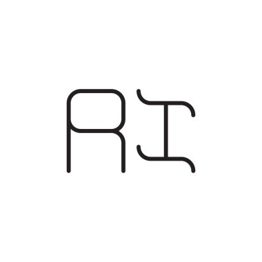 ri ilk harf vektör logo simgesi