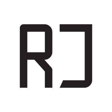rj ilk harf vektör logo simgesi