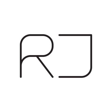 rj ilk harf vektör logo simgesi