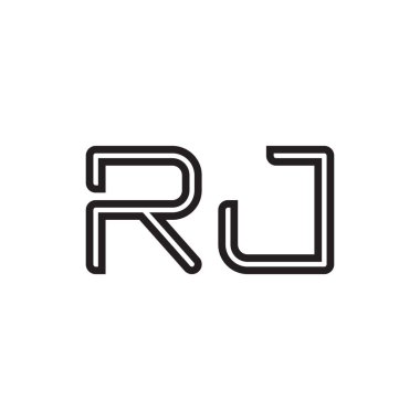 rj ilk harf vektör logo simgesi