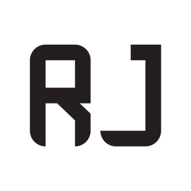 rj ilk harf vektör logo simgesi