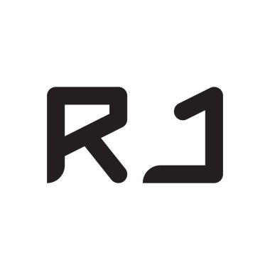 rj ilk harf vektör logo simgesi
