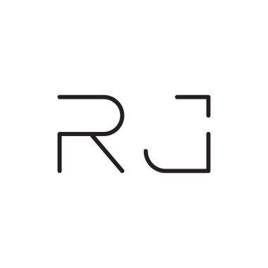 rj ilk harf vektör logo simgesi
