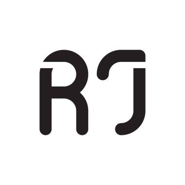 rj ilk harf vektör logo simgesi