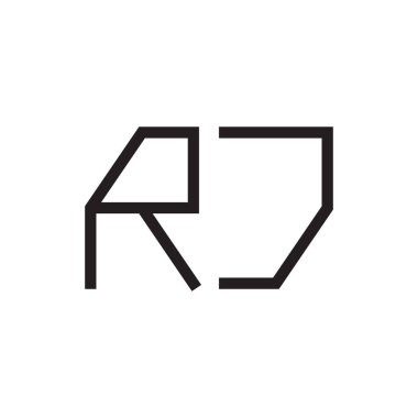 rj ilk harf vektör logo simgesi